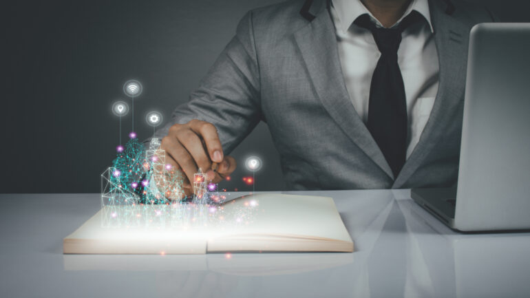 Architects Work in a high-tech office, use a virtual modeling so
