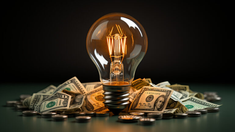 rising-energy-cost-concept-light-bulb-top-stack-currency