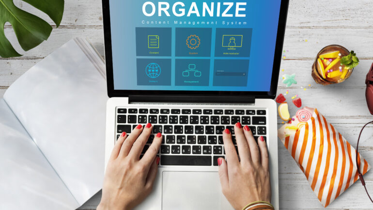 System Content Management SEO Application Graphic Concept